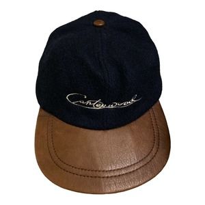 Vintage Wool Aureus Blue Hat Cap Deerskin Bill Size Large Made in USA Canterwood